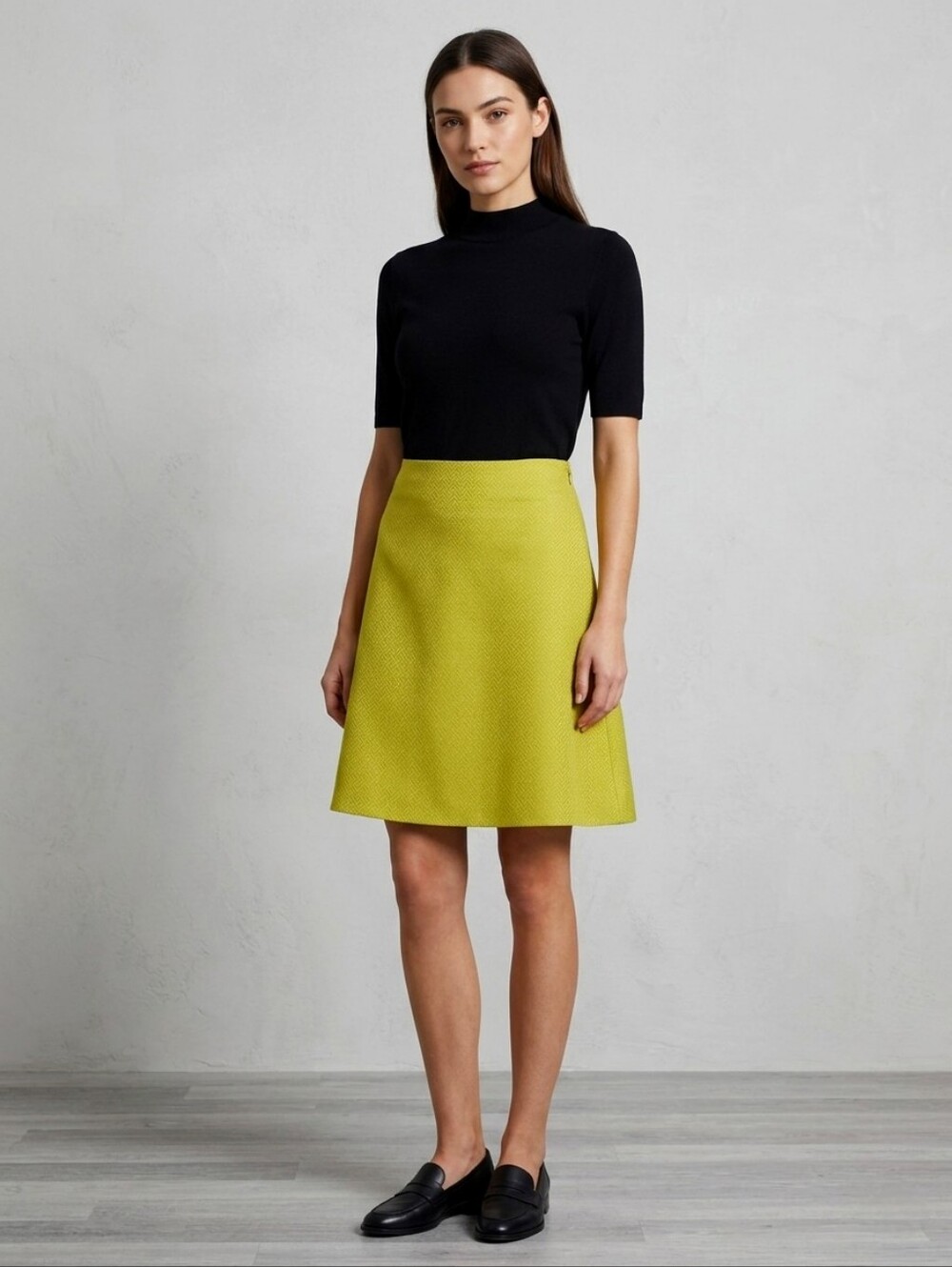 Calvin Klein size 10 Lime A-Line Skirt with Subtle Texture NWT